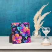 Neon Glitter Bloemmotief Fotoplaat (Insitu)