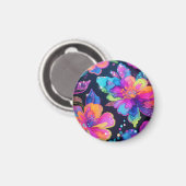 Neon Glitter Bloemmotief Magneet (Voorkant / Achterkant)