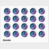 Neon Glitter Botanische Abstracte Ronde Sticker (Vel)