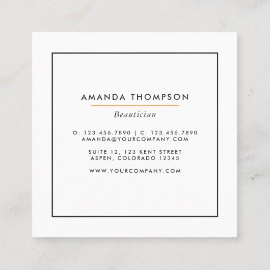 Neon Glitter Visitekaartje (Achterkant)