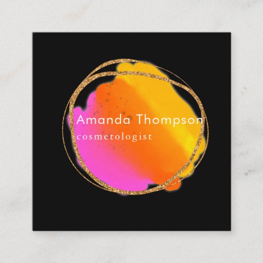 Neon Glitter Visitekaartje (Voorkant)