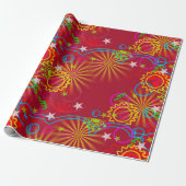 Neon, gloed in de Donker, Starburst, Swirls, party Cadeaupapier (Uitgerold)