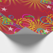 Neon, gloed in de Donker, Starburst, Swirls, party Cadeaupapier (Hoek)