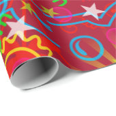 Neon, gloed in de Donker, Starburst, Swirls, party Cadeaupapier (Rol Hoek)