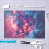 Neon gloed in donkere schedel decoupage tissuepapier (Craft)