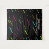 Neon Gloed in het Donker Feest Dans Achtergrond Wandkleed (Voorkant (horizontaal))