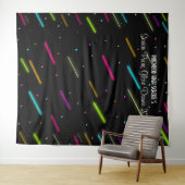 Neon Gloed in het Donker Prom Dans Achtergrond  Wandkleed (In Situ (horizontaal))