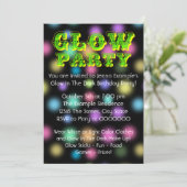 Neon Gloed In Het Donker Verjaardagsfeest Kaart (Staand voorkant)