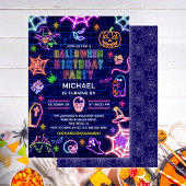 Neon gloed in het donkere Halloween verjaardagsfee Kaart