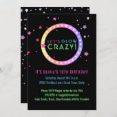 Neon gloed in het donkere verjaardagsfeest | Kinde Kaart (Voorkant / Achterkant)