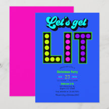 Neon Gloed Laten we een Retro Kerstfeest Vieren