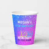 Neon gloed modern 13e verjaardagsfeest papieren bekers (Achterkant)
