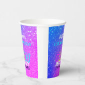 Neon gloed modern 13e verjaardagsfeest papieren bekers (Rechts)