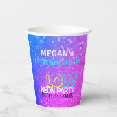 Neon gloed modern 13e verjaardagsfeest papieren bekers (Voorkant)