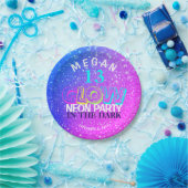 Neon gloed modern 13e verjaardagsfeest papieren bordje (Feest)