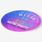 Neon gloed modern Sweet 16 verjaardagsfeest Papieren Bordje (Gekanteld)