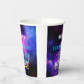 Neon gloed modern tiener verjaardagsfeestje papieren bekers (Links)