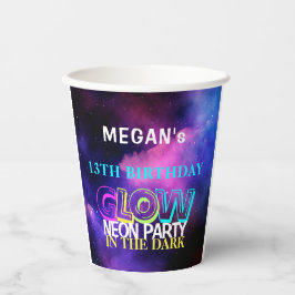 Neon gloed moderne tiener verjaardagsfeestje papieren bekers