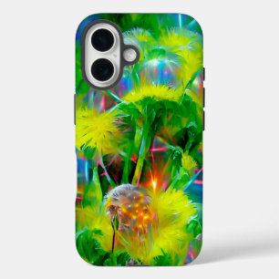 Neon gloed paardenbloemen in Dream Garden iPhone 16 Hoesje