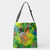 Neon gloed paardenbloemen in Dream Garden Crossbody Tas (Achterkant)