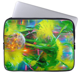 Neon gloed paardenbloemen in Dream Garden Laptop Sleeve