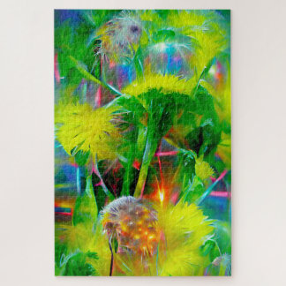 Neon gloed paardenbloemen in Dream Garden Legpuzzel