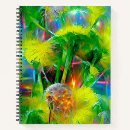 Neon gloed paardenbloemen in Dream Garden Notitieboek