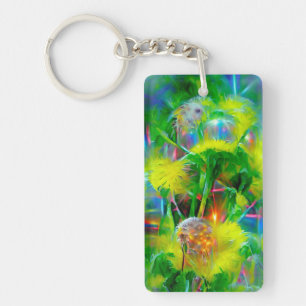 Neon gloed paardenbloemen in Dream Garden Sleutelhanger