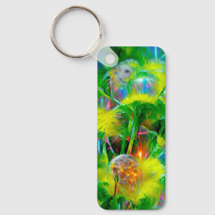 Neon gloed paardenbloemen in Dream Garden Sleutelhanger