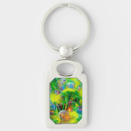 Neon gloed paardenbloemen in Dream Garden Sleutelhanger