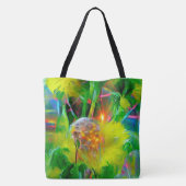 Neon gloed paardenbloemen in Dream Garden Tote Bag (Achterkant)
