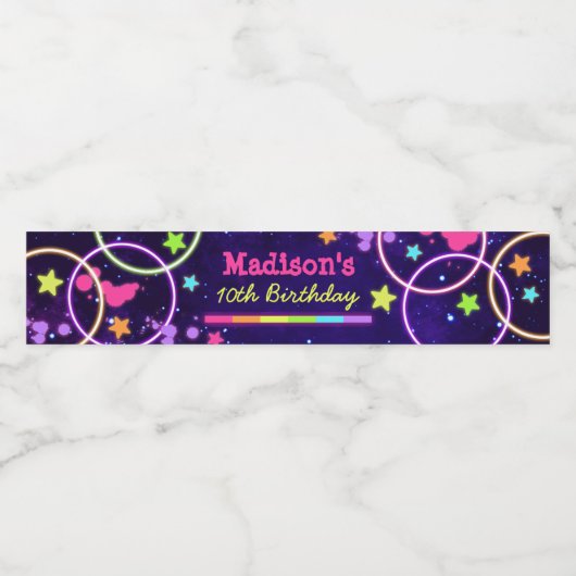 Neon gloed partij waterfles wikkelt flesetiketten waterfles etiket