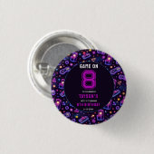 Neon Gloed Retro Arcade Gamen 8e Verjaardag Ronde Button 3,2 Cm (Voorkant /achterkant)