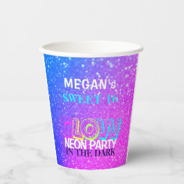 Neon gloed Sweet Sixteen verjaardagsfeestje Papieren Bekers