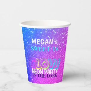 Neon gloed Sweet Sixteen verjaardagsfeestje Papieren Bekers
