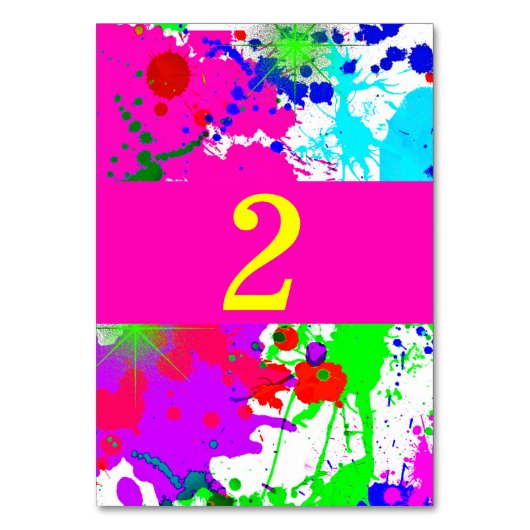 Neon gloed, verfspatten, aangepast kaart (Achterkant)