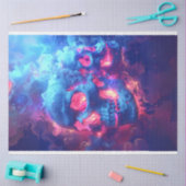 Neon gloeiend in donkere schedel piraat decoupage tissuepapier (Craft)