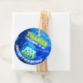 Neon gloeiend zwembad feest verjaardagsfeestje dan bedankjes labels (In situ)