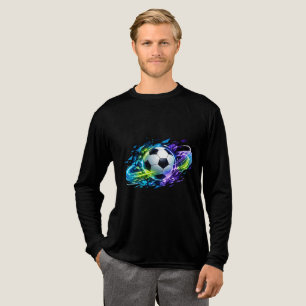 Neon Gloeiende Abstracte Voetbal Tri-Blend Shirt