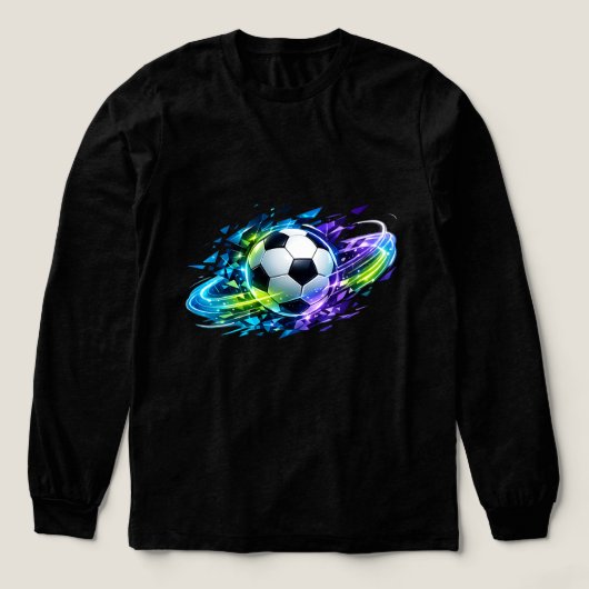 Neon Gloeiende Abstracte Voetbal Tri-Blend Shirt (Voorkant)