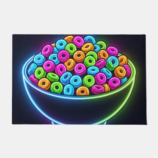 Neon Gloeiende Cereal Bowl Deurmat (Voorkant)