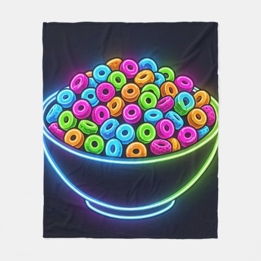 Neon Gloeiende Cereal Bowl Fleece Deken (Voorkant)