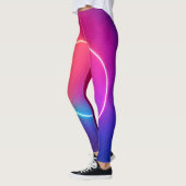 Neon Gloeiende Cirkel Abstracte Kunst Leggings (Links)