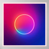Neon Gloeiende Cirkel Abstracte Kunst Poster (Voorkant)