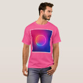 Neon Gloeiende Cirkel Abstracte Kunst T-shirt (Voorkant volledig)