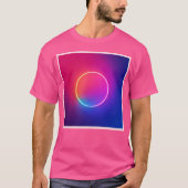 Neon Gloeiende Cirkel Abstracte Kunst T-shirt (Voorkant)