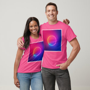 Neon Gloeiende Cirkel Abstracte Kunst T-shirt