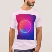 Neon Gloeiende Cirkel Abstracte Kunst T-shirt (Voorkant)