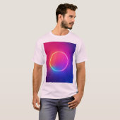 Neon Gloeiende Cirkel Abstracte Kunst T-shirt (Voorkant volledig)