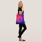 Neon Gloeiende Cirkel Abstracte Kunst Tote Bag (Op model)